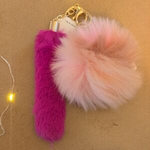 Pink and Pink Fluffy Keychain Accessory Set